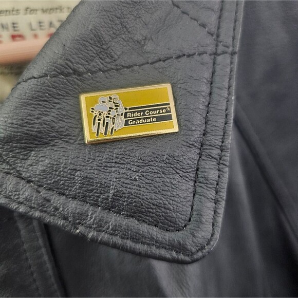 100% Leather Live to Ride American Eagle Biker Jacket Sz XL Leather Vintage Moto - Picture 6 of 16